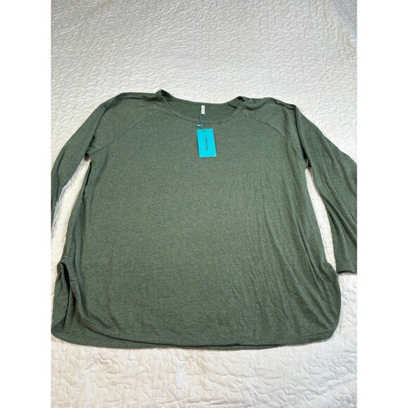 Popyoung Green Scoop neck Long Sleeve T-shirt size 3x - Picture 1 of 4
